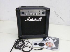 M072-S3-12923 Marshall マーシャル MG10CF ギターアンプ 通電確認済 缶バッチ付 現状品①