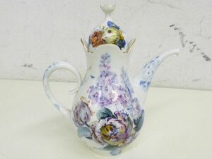 O108-N29-2441 Meissen マイセン 現代花 シリーズ 青い花模様 コーヒーポット ティーポット 洋食器 現状品①