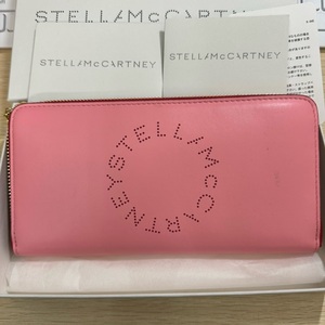 上10982 ステラマッカートニー　ラウンドジップ　長財布　ピンク　STELLA McCARTNEY ウォレット