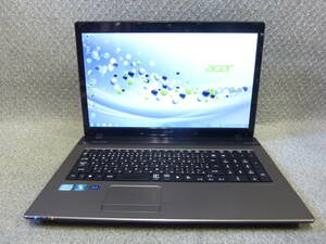 Windows XP,7,10,11 選択可 17.3” 大画面 1600×900 Acer Aspire AS7750 7750-A78G/LK ★ Core i7 2670QM/メモリ8GB/1TB/BD/リカバリ/2178