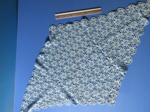 ハンドメイド。レース編み1980年ごろの作品です。NO31（ブルーひし形）（作製年幅があります。）