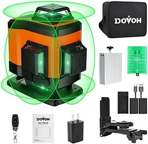 【送料無料】DOVOH グリーンレーザー墨出し器 4x360° 16ライン レーザー墨出し器 レベル 自動補正 高輝度