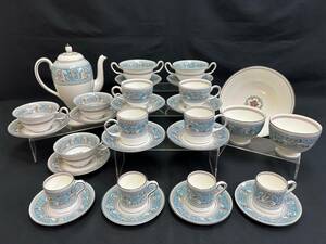 【A231220】美品 WEDGWOOD ウェッジウッド フロレンティーン ターコイズ 30点セット カップ＆ソーサー ティーポット ティーカップ 正規品