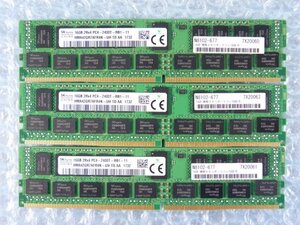 1PEL//16GB 3枚セット計48GB DDR4 19200 PC4-2400T-RB1 Registered RDIMM 2Rx4 HMA42GR7AFR4N-UH N8102-677//NEC Express5800/R120g-1E取外