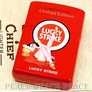 CHIEF abroad limitated model Lucky Strike girl red oil lighter 