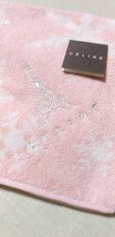 送料無料！　セリーヌ 優しいピンク ストーン付き タオル ハンカチ 未使用品 日本製_画像2