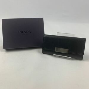 【ほぼ未使用】プラダ　PRADA キーケース　6連　サフィアーノ　ブラック レザー