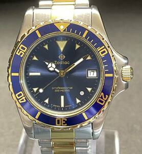★美品稼働品★ Zodiac Silver Point Diver Watch ゾディアック シルバーポイント 206.66.56 ダイバーウォッチ 1990'S 腕時計
