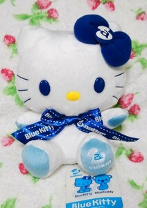 レア!? 2007年 非売品 a-nation コラボ ブルー キティ ぬいぐるみ 未使用・タグ付き white×Blue テディベア風 サンリオ Hello Kitty 