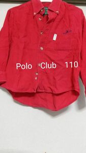 長袖シャツ　110　上着　アウター 　赤　ポロ　クラブ　Polo　Club　綿100%　コーデュロイ　キッズ　子供服　羽織物