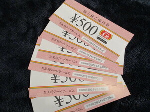 王将フードサービス　株主優待　３,０００円分（送料込）