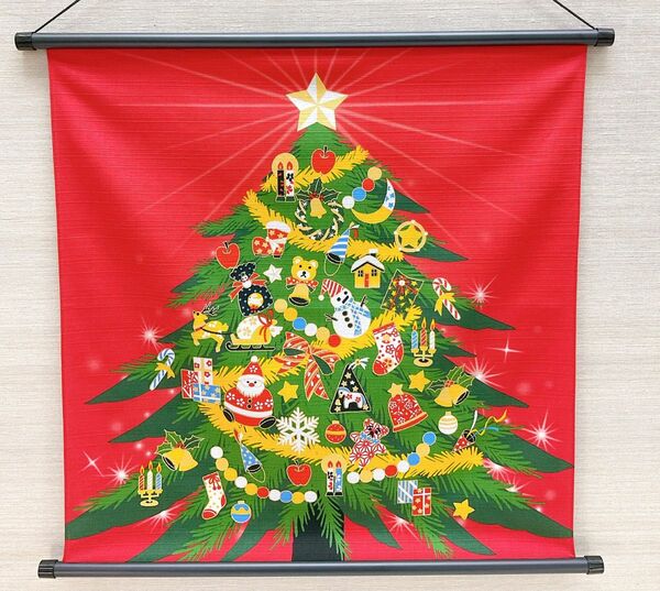 クリスマス軸飾り【スタークリスマス】軸付きタペストリー クリスマスツリー サンタ トナカイ 新品未使用品 日本製