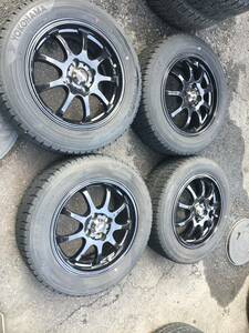 ◆AS919-1◆LM　SPORT◆ブラックホイール◆アクア等◆15×6J+42◆4H◆100◆ヨコハマ◆IceGUARD◆175/65R15◆4本セット◆中古品◆