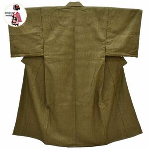 1円 丹前 ウール メンズ 緑系 身丈142cm 昭和レトロ 着物 同梱可 【kimonomtfuji】 5nfuji42565