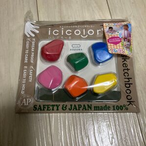 新品未使用 icicolor いしころーる 6色 クレヨン おえかき くれよん 日本製