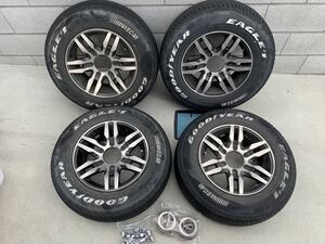 プロポーター PRO POTOR X 15in 6J +33 PCD139.7 ナスカー　ホワイトレター 195/80R15 LT ハイエース 中古 タイヤホイールセット