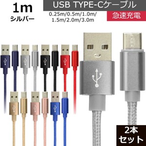 未使用 USB type-C ケーブル 2本セット シルバー 1m iPhone iPad airpods 充電 データ転送