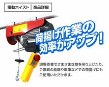 電動ホイスト 100V 電動ウインチ 最大荷重 200kg 電動クレーンホイスト ホイスト クレーンホイスト 垂直牽引 家庭用電源 簡単操作_画像3