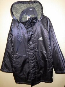 z3578adidas★アディダス★ロゴプリント★ベンチコート★中綿★紺色★サイズS★人気★激安