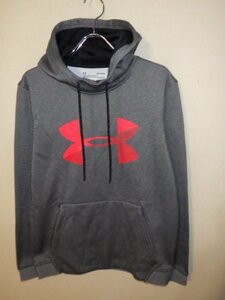 z3619UNDERARMOUR★アンダーアーマー★ロゴプリントパーカー★グレー★サイズM★人気★激安