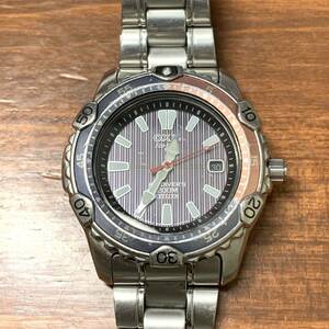 稼働 CITIZEN OXY ECO DRIVE シチズン エコドライブ エアダイバー 7872-L15413 クォーツ ペプシベゼル 純正ブレス