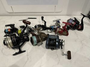 【中古】スピニングリール 9個セット DIGITANA SLS 小船 1000 Daiwa ダイワパンチ 2500 WHISKER CARBO SS-5000 他 釣具【札TB01】