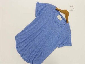 美品 セッティミッシモ Settimissimo 半袖 ラウンドネック 洗えるTシャツ M ブルー杢 【メール便可】