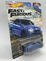 新品 ホットウィール Hot Wheels ワイルドスピード Nissan Skyline GTR [BNR34] ニッサン スカイライン FAST&FURIOUS 絶版 激レア _画像3