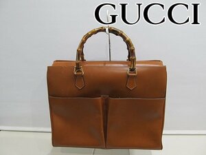 1円　 グッチ　GUCCI 　ハンドバッグ　レザー　ブラウン　002.2855.0322.0