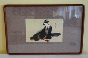 . river spring chapter ukiyoe beauty picture woodblock print framed picture or motto frame 41cm×62cm