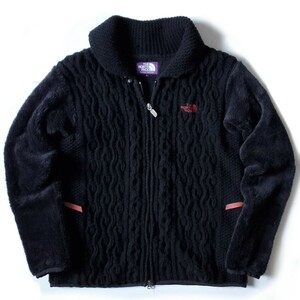 L THE NORTH FACE PURPLE LABEL パープルレーベル フリース ニット ジャケット 黒 ブラック ボア カウチン セーター デナリ バーサロフト