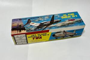  electrification OK operation NG.. toy made in Japan jet passenger plane da glass trance * world aviation BATTERY OPERATED JET PLANE DOUGLAS DC-9 TWA tin plate 