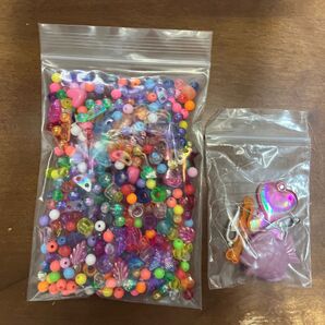 ビーズ 約80g まとめ売り パーツ ハンドメイド サカナ ハート 中古