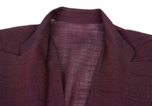 ワイズY's ウールポリ変わり織りレイヤードデザインノースリーブコート 紫M_画像5