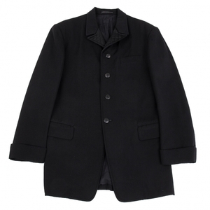 ヨウジヤマモト プールオムYohji Yamamoto POUR HOMME 見返しキルティング切替ウールギャバジャケット 黒M