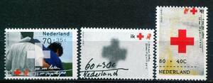 1304◇オランダ　1992年　赤十字切手　3種完　NH