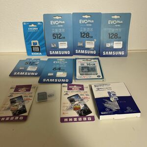 1円スタート 未検品 SAMSUNG JNH キオク SanDisk microSD microSDHC まとめ売り 11点セット 512GB 128GB 64GB 32GB他 ジャンク J109-00500