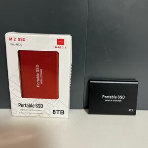 未検品 動作未確認ポータブルSSD 8TB USB 3.1 大容量 ノートパソコン PC データストレージ まとめ売り 2個セット ジャンク　　J121-00020