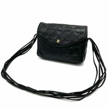 1円 良品 CHANEL シャネル マトラッセ ココマーク プッシュロック ラムスキン 6連 ショルダー バッグ D1133H_画像1