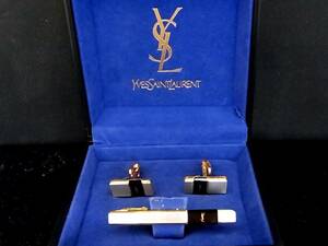 ◎№4632◎■USED並品■【YSL】サンローラン【シルバー・ゴールド】■カフス＆ネクタイピン セット♪