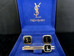 ◎№4634◎■USED並品■【YSL】サンローラン【シルバー・ゴールド】■カフス＆ネクタイピン セット♪