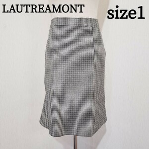 Lautreamont Flare Skirt Size 1 S Шидори решетчатые волосы, приготовленные в Японии Lautre / Amon Wool Count