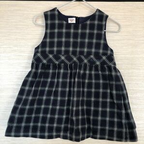 【美品】ファミリア familiar ワンピース ジャンパースカート 子供服 女の子 90 チェック 秋冬