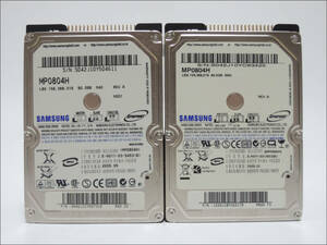 SAMSUNG 2.5インチHDD MP0804H 80GB IDE 2個セット #11732