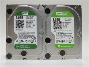 WD 3.5インチHDD WD20EZRX 2TB SATA 2台セット【B】#11755