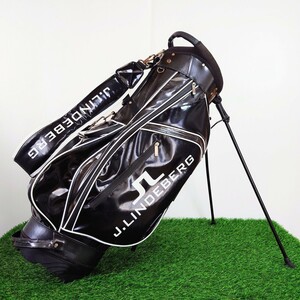 J.LINDEBERG ジェイリンドバーグ スタンド式 キャディバッグ 7分割 口枠周約76cm :カラーブラック フード無し 整41