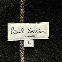 ポールスミス ★ヘリンボーン★ ピーコート ダブル ジャケット Paul Smith LONDON ロンドン ストライプ 黒 ブラック L メンズ 秋冬_画像6