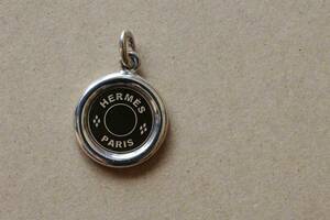 [ beautiful goods ]HERMES Vintage Hermes Serie necklace pendant top silver × Gold 