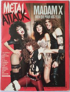 METAL ATTACK 海外 フランス語 雑誌 80年代ヘヴィメタル マダム・エックス MADAM X Led Zeppelin RATT ACCEPT UFO
