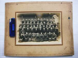 昭和6年 鶏卵写真 熊本 玉名 高瀬 瀧川写真館 女学生 集合写真 戦前 古写真